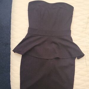 Little black peplum dress | mini dress | Sweetheart neckline  | Strapless dress